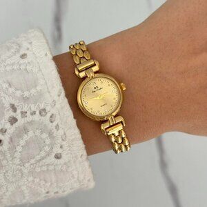 SKU:0026 Retro Gold And Gold dial with Crystal Accents Vintage Inspired+gift bag